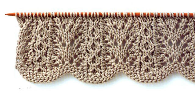 Lace Knitting Stitch with Wavy Edge - Knitting Kingdom