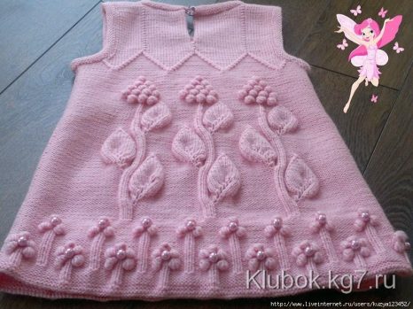 Cable Leaf Baby Dress Knitting Pattern - Knitting Kingdom