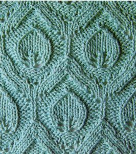 Lace Leaf in Embossed Diamond Knitting Stitch - Knitting Kingdom