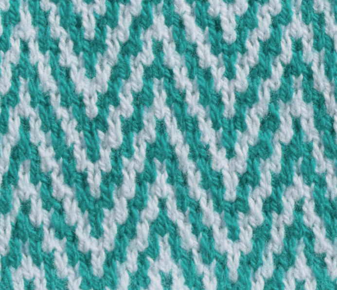 Herringbone two color slip stitch - Knitting Kingdom