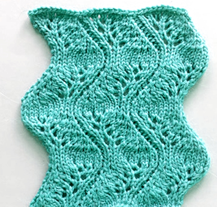 Vertical Lace Chevron Free Knitting Stitch